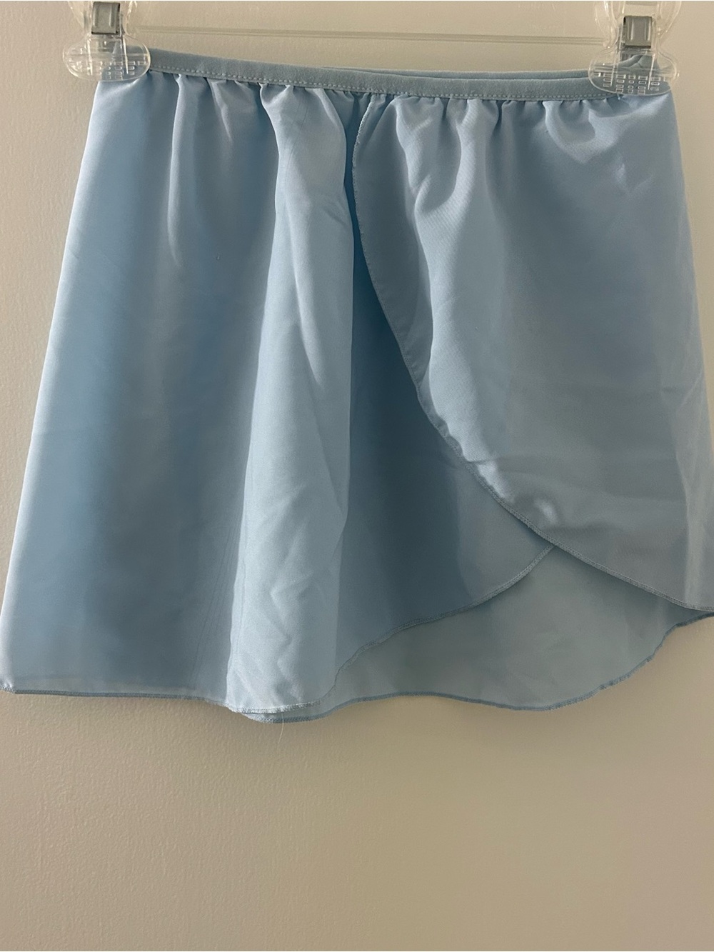 Girls Light Blue Dance Wrap Skirt with Elastic Waist, Ballet